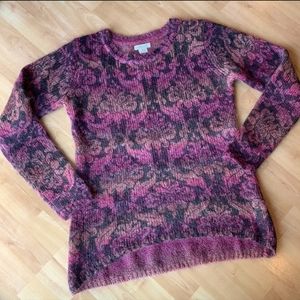 SUNDANCE Mohair Sweater Black Rose Hi Lo Hem Sz. M